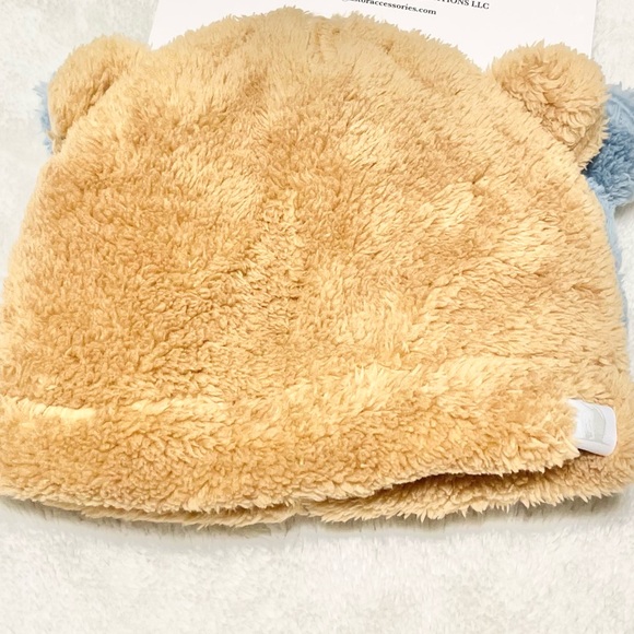 NWT Baby Rugged Bear 2-Pack Teddy Ear Plush Beanie Hats - Picture 3 of 6